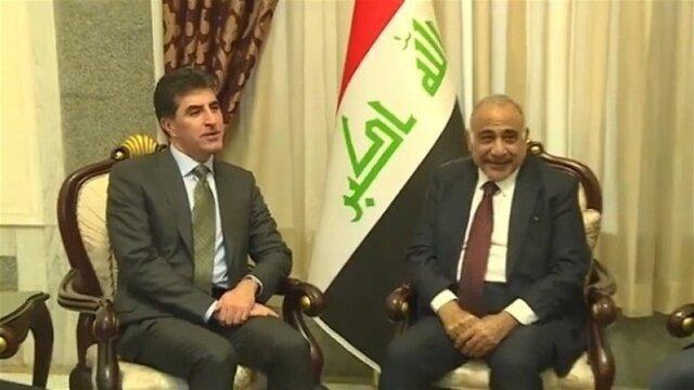 نیچروان بارزانی با عبدالمهدی و برهم صالح در بغداد دیدار نیچروان بارزانی با عبدالمهدی و برهم صالح در بغداد ملاقات کرد